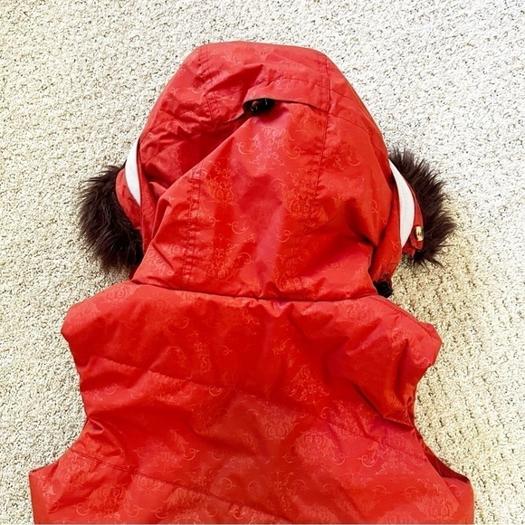 Billabong Hooded Puffer Vest Winter Vest Faux Fur Trim Burnt Orange Sz M Outdoor - Picture 7 of 12